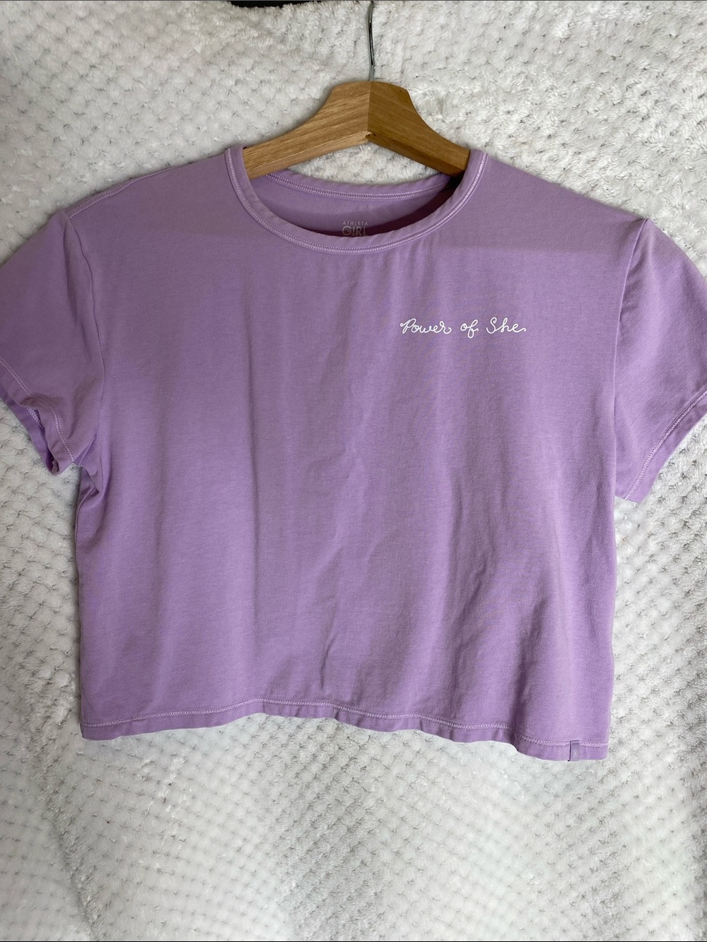 Athleta Girl Power of She Lavender Cropped Tee